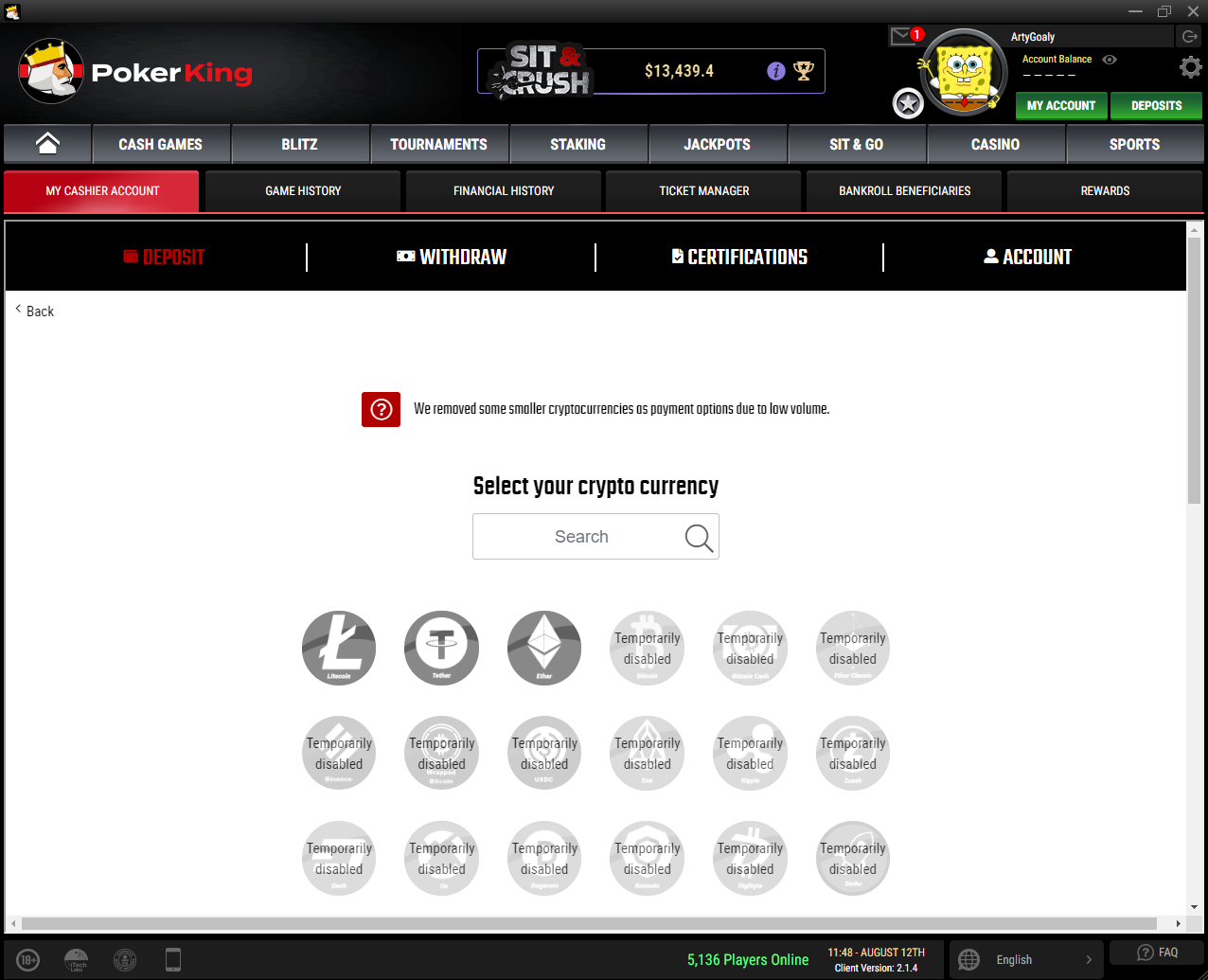 Релоад-бонус 50% до $1,000 на PokerKing за депозиты в биткоинах и измения в списке принимаемых альткоинов 2