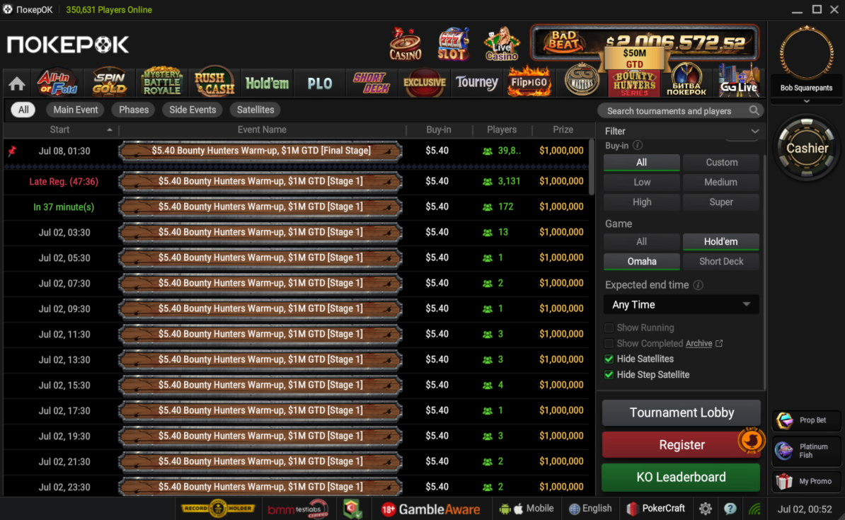 На ПокерОК стартует нокаут-серия Bounty Hunters — ее призовой фонд составит $50,000,000 1