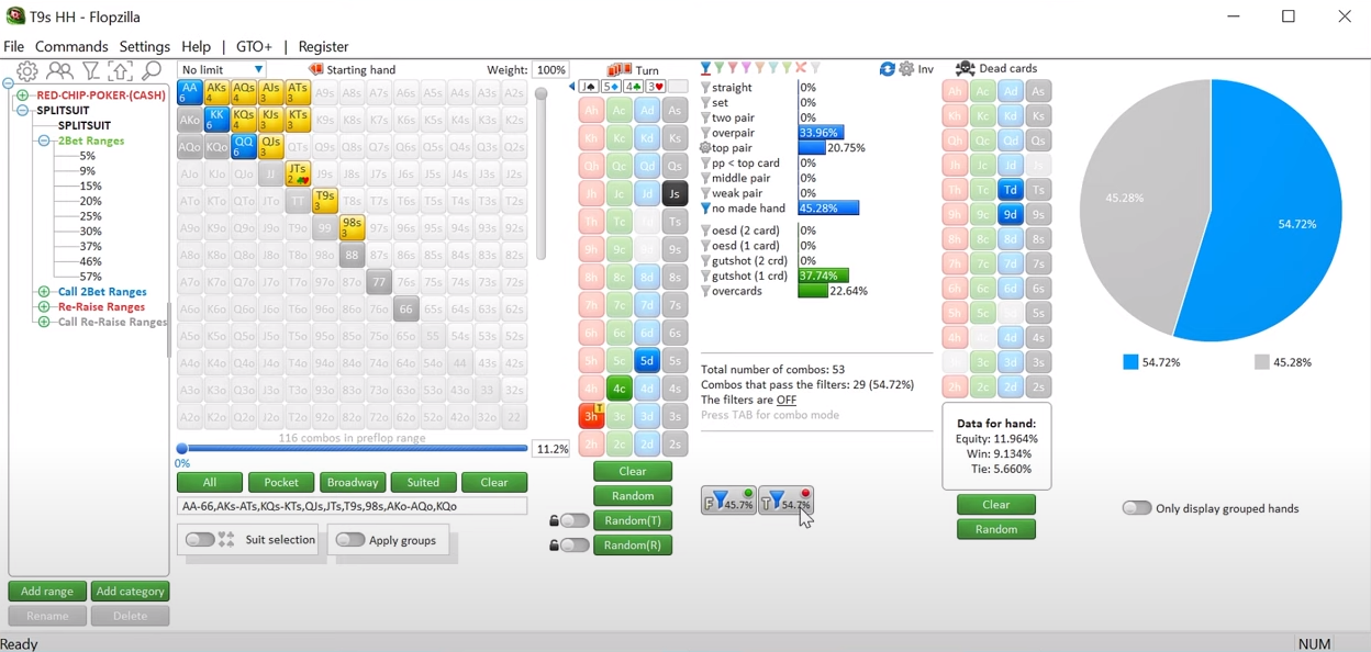 Как использовать FlopZilla PRO при анализе раздач, чтобы лучше понимать диапазоны №6 10