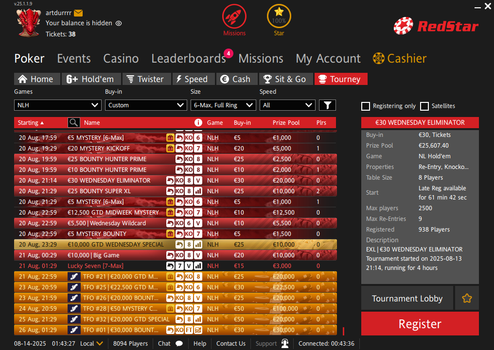 В комнате RedStar Poker стартует турнирная серия The Festival Online с гарантией €1,500,000 1