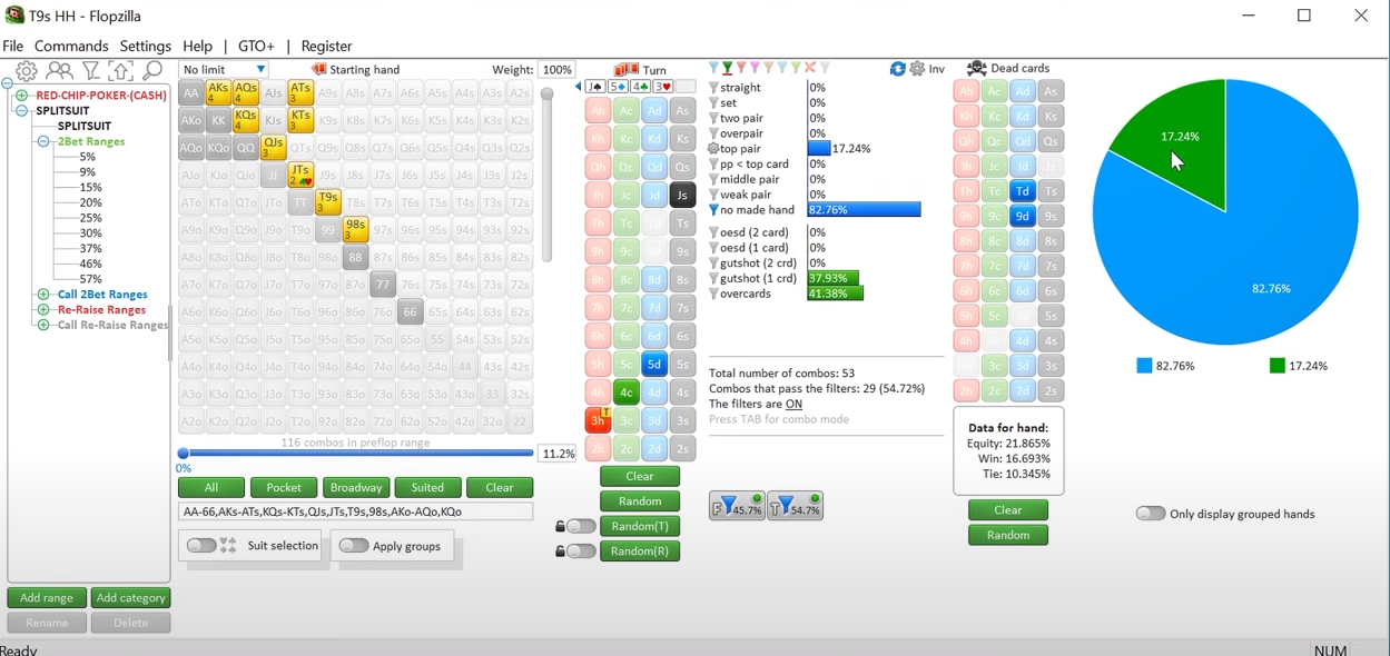 Как использовать FlopZilla PRO при анализе раздач, чтобы лучше понимать диапазоны №6 11
