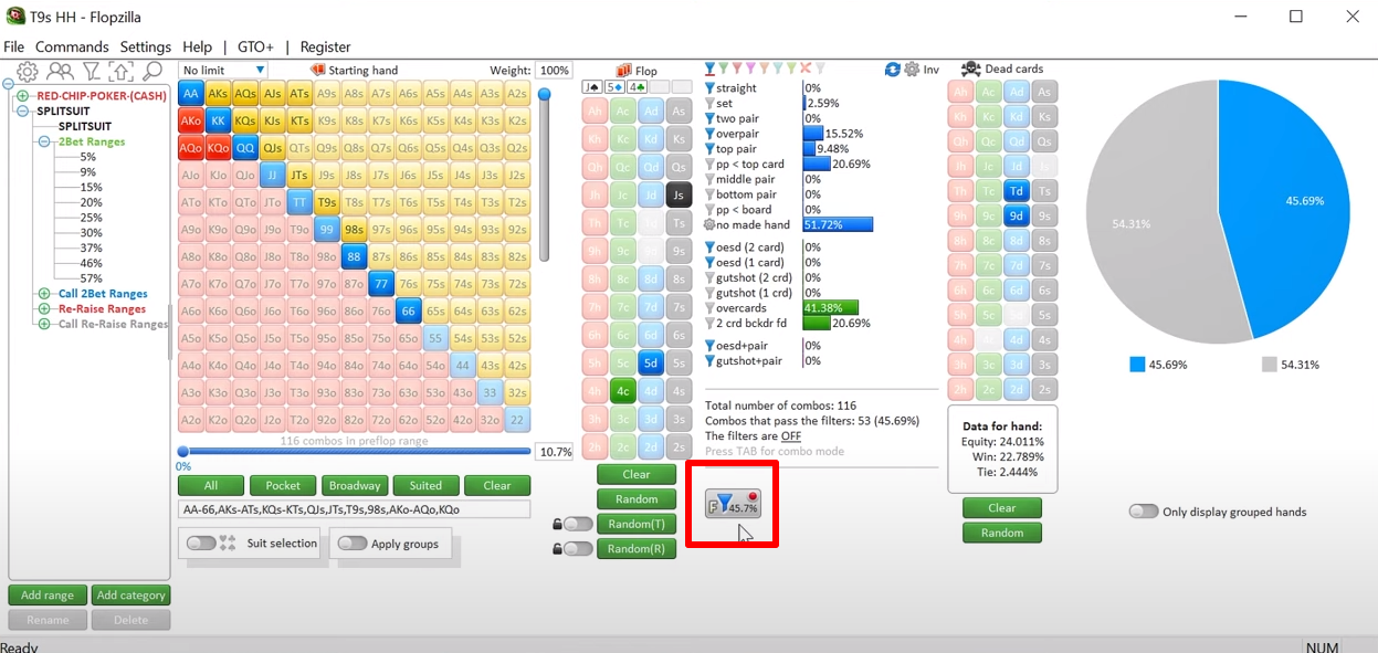 Как использовать FlopZilla PRO при анализе раздач, чтобы лучше понимать диапазоны №6 4