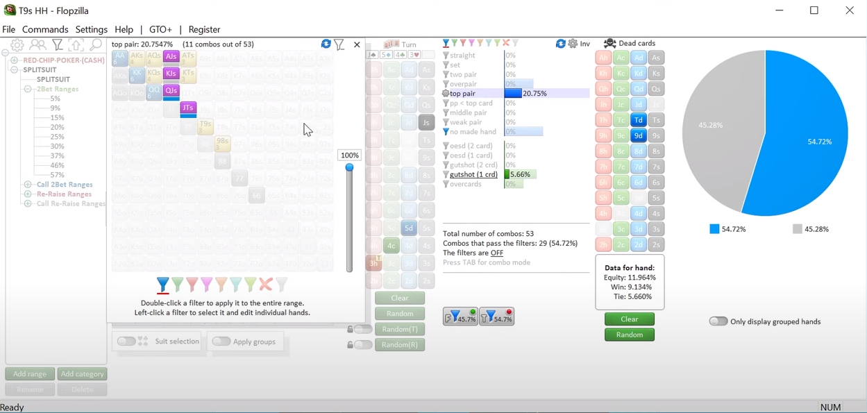 Как использовать FlopZilla PRO при анализе раздач, чтобы лучше понимать диапазоны №6 9