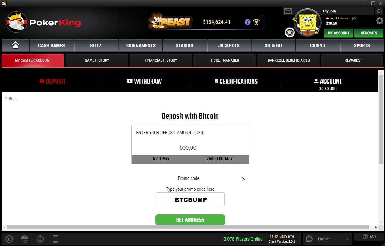 Релоад-бонус 50% до $1,000 на PokerKing за депозиты в биткоинах и измения в списке принимаемых альткоинов 1