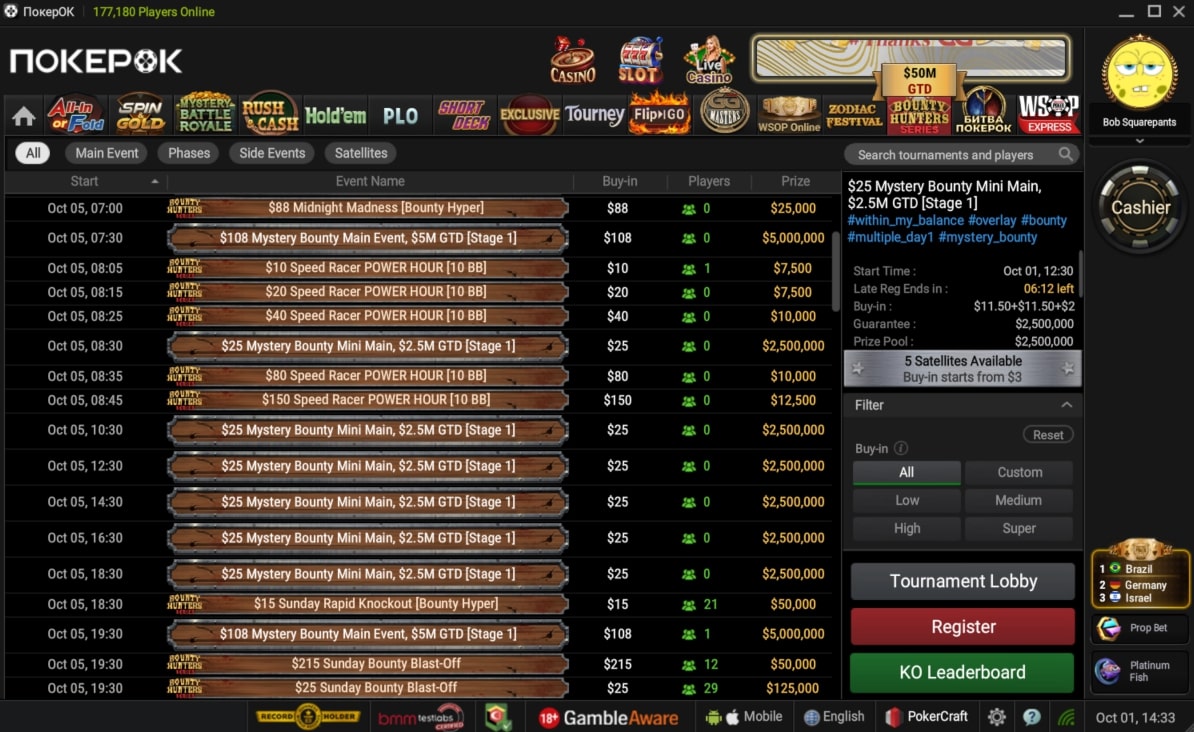 На ПокерОК пройдет нокаут-серия Bounty Hunters — ее гарантия составит $50,000,000 1