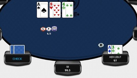 Чек с лучшей рукой для вэлью 1