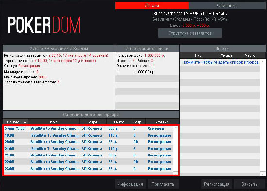 Турнир PokerDom. Акции покер румов на PekarStas